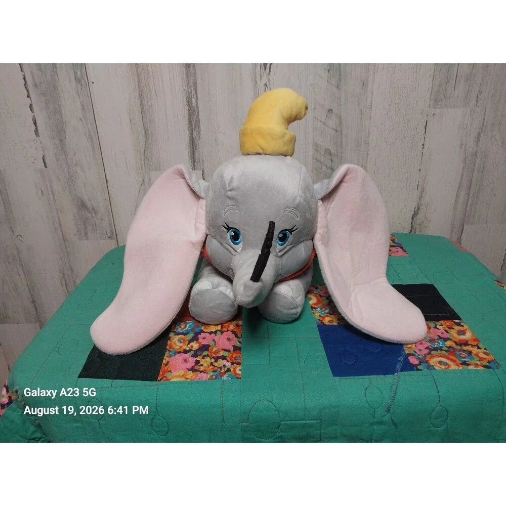 Disney Dumbo with Feather Plush 17in  Soft Baby Medium